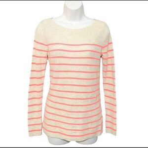 Gap pink white stripe sweater XS long sleeve